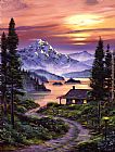 David Lloyd Glover Cabin On The Lake painting